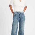 Banana Republic • High-Rise Wide-Leg Crop Jeans blue denim raw hem ankle Photo 0