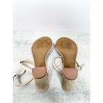 BP Sandals Womens Size 6.5 Light tan Ankle Strap Leather Open Toe Block Heel Photo 8