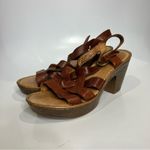 Born Catalina platform heeled sandals brown leather womens size 8 casual classic Photo 2
