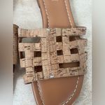 J. McLaughlin Willa cork leather slip on slide sandal, woven lattice design; 7.5 Brown Photo 2