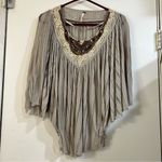 Free People Star Gazer Lily Poncho Sheer Gauzy Beaded Embroidery Lace Sheer S Photo 0