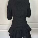 Hello Molly BLACK RUCHED TIERED MINI DRESS OPEN BACK Photo 0