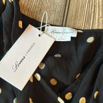 Lovers + Friends  bodysuit pleated v neck tie straps XS thong NEW polka dot Photo 5