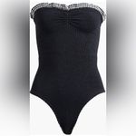 HUNZA G DOLLY STRAPLESS SEERSUCKER ONE PIECE SWIMSUIT, BRAND NEW, $255 Black Size undefined Photo 1
