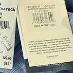Barbour  Womens Seaview Shirt 4 NWT $120 Collared Long Sleeve Button Blue Checker Photo 5