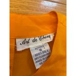 Vintage 80s orange 100% silk Art De Chine‎ short sleeve top women's small Photo 1