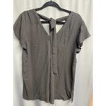 Everleigh Blouse Top Women Small Black Short Sleeve V Photo 3