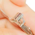 14K White Gold Trillion Cut Aquamarine Round Diamond Earrings and Necklace Set Photo 5