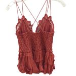 Free People NWT Womens large rust orange Adella lace cross strap Cami tank top Photo 3