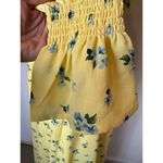 We Wore What Yellow Floral Print On Off Shoulder Smocked Boho Maxi Dress S NWT Photo 9