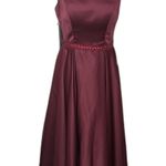 Burgundy Formal Dress with Corset Back Beaded Around Waist and Earrings Size 6 Red Photo 0
