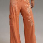 Anthropologie Pilcro Embroidered Beach Linen Cargo Pants Photo 1