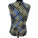 Calvin Klein Sleeveless Bold Stripes/Geometric Print Blouse Size Large Petite Photo 5