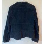 Live a Little  Vintage Button Ruffle Collar Leather Coat Jacket Black Women's L Photo 1