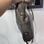 Coach Silver Metallic Blue Leather Large Tote Removable Crossbody Strap Photo 5