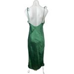 LIONESS  Green Silky Satin Sleeveless Cami Camisole Cowl Neck Midi Slip Dress S Photo 1