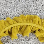 Illa Illa Babydoll Top Womens Medium Yellow Ribbed Knit Tank Top Ruffle Strap Photo 7