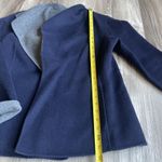 Talbots  Navy Wool Fleece Jacket Blazer Open Sweater Cardigan Size L Pockets Photo 3