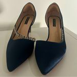 ERIJUNIOR Women Mid Kitten Heel Pointy Toe Wedding Party Size 9.5 Blue Photo 1