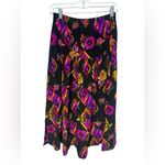 Vintage drop waist skirt in beautiful 100% silk floral design size 6 EUC Black Photo 1