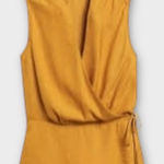 Banana Republic Mustard Yellow Wrap Sleeveless Top – Size M (NWOT) Photo 0