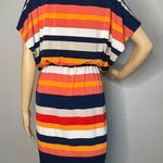 Sangria Navy Blue Orange Cream Striped Loose Fitting Mini Dress Size 4 Photo 5