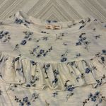 Rebecca Taylor  Women’s Blue Floral Ruffle Sleeve Top - Size XS Photo 1