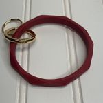 Silicone Red Bracelet Keychain Holder Gold Hardware Photo 1