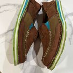 Ariat Brown and Teal Slip-On Shoes Photo 6