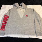 Victoria's Secret Pink ‎ Miami RedHawks V-Neck Cropped Hoodie Collegiate-Large Photo 3