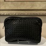 Bottega Veneta Black Intrecciato Clutch Bag / Makeup Case - piping breakthrough Photo 0