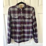 Jachs Girlfriend  Lena Plaid Flannel Distressed Button Down Shirt Photo 2