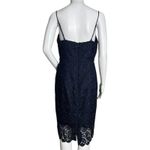 J Crew Dress Women 6 Navy Blue Guipure Lace Spaghetti Strap Scallop Edge Preppy Photo 2