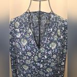 Chelsea & Theodore Navy Floral Long Sleeve Dress Blue Size L Photo 1