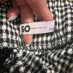 SO  Black and White Gingham Straight Leg Paperbag Pants, Size Large NWOT Belted Photo 7