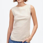 Madewell  Women's Sleeveless Boatneck Side Slit Tee Ivory Cream S Small New Photo 0