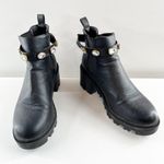 Catherine Malandrino  Rhinestone Studded Ankle Chelsea Boots Black 7.5 Photo 6