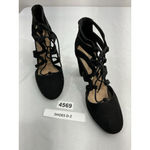 Womans Christian Siriano Ankle shoe 6.5 Black Strappy Tie Block Heel Photo 1