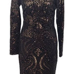 Betsy and Adam  Sequin Sheath Dress NWT Size 4 Formal Black Sequin Party Dress Photo 0