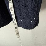Bucolique Navy Eyelet Shirt Dress US M (JP‎ 11) Button Front Cottagecore Blue Size M Photo 7