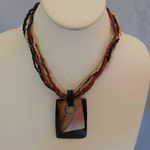 Fabulous Beaded Multi Strand Necklace W Shell Pendant. Very Beachy! Photo 2