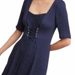 Maeve  by Anthropologie Juliet Navy Blue Corseted Dress Size 12 NWT Photo 0