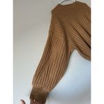 Sophie Rue  Soft Ribbed Knit Crewneck Sweater Size Large in Camel Classic Preppy Photo 8