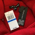 Cable & Gauge  Red Metallic Pullover Cowl Neck Sweater Size XL Photo 5