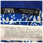 ZARA Dress V-neck Button Front Long Sleeve Blue White Floral Women’s Size Small Photo 10