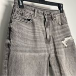 American Eagle  Grey Mom Jeans High Rise Ripped Distressed Minimal Grunge Indie 2 Photo 2