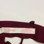 PINK - Victoria's Secret Victoria's Secret Pink Rose Embroidered Triangle Bralette Bra‎ Sz Small Burgundy Photo 8