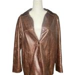Eddie Bauer Vintage Brown  Leather Coat Photo 0