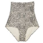 June Loop Ultra High Waist Swim Bottoms in Leopard Print Beige Black Size Small Photo 8