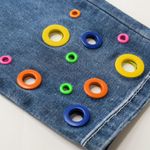 Vintage 90s Ethyl Clothing Julie Denim Capri Grommet Pants Size M Photo 6